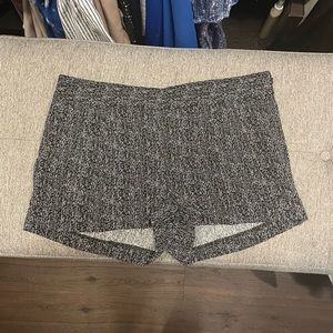 Express black & white polyester shorts